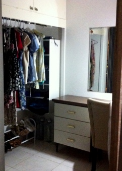 Wish I could get a fish-eye shot of my closet/dressing room. There's an equal amount of storage on the opposite side.